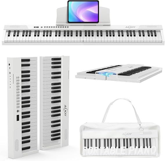 AiJoy 88-Key Portable Piano Keyboard, Magnetic Semi-Weighted Digital Piano