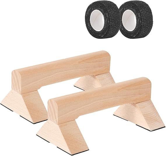 Push Up Bar, Wooden Push Up Handles for Home Strength Training, 2 PCS Wood Push Up Bars for Floor Non-Slip Base Exercise Indoor Outdoor Workout Equipment