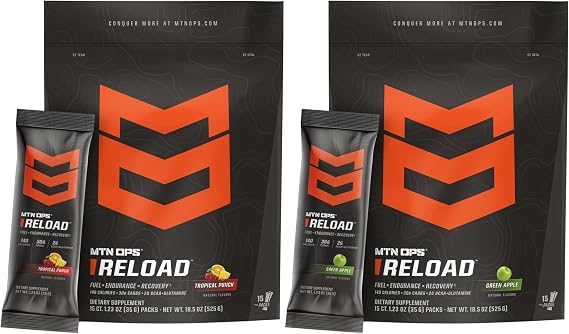 MTN OPS Reload Ready-to-Mix Carb Mix Bundle, Tropical Punch & Green Apple