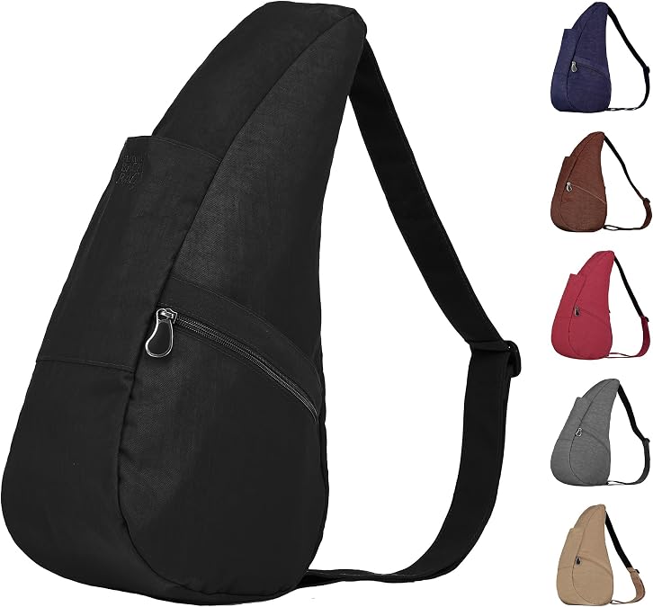 AmeriBag 15" Nylon Healthy Back Bag Ergonomic Crossbody Sling for Everyday Use, Travel & Walking Comfort