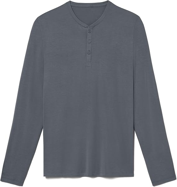 Tommy John Men's Second Skin Modal Long Sleeve Henley Sleep Top