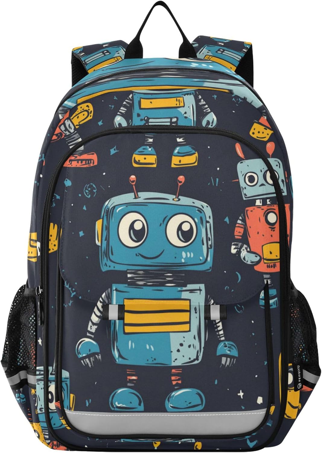 Cartoon Cute Robots Backpack Lightweight Daypack Laptop Backpack School Elementary Travel Computer Bookbag