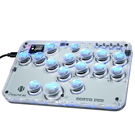 Sehawei Haute42 16-Key Leverless Arcade Stick, RGB Fighting Game Controller | Supports Hot Swap, Turbo Functions & SOCD, Compatible with PC/PS3/Ps4/Switch/Steam