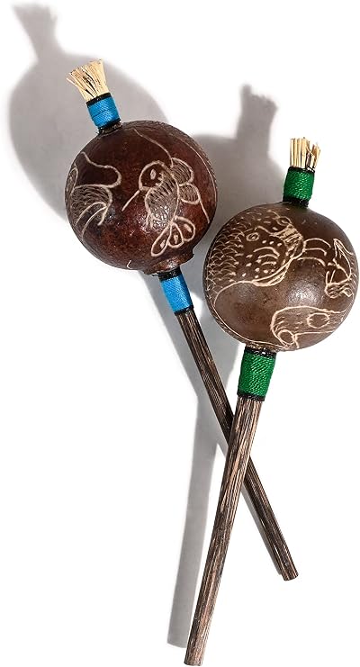 Shamans Market Peruvian Amazon Gourd Rattle - Four Directions, Small - Handcrafted Ceremonial Shaman Rattle for Sound Healing, Meditation & Drum Circles | Four Directions | Handcrafted | Ceremonial Shaman Rattle | Sound Healing, Meditation & Drum Circles