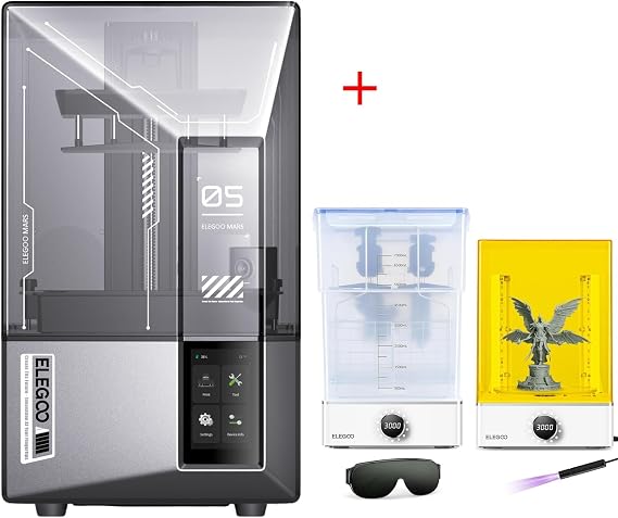 ELEGOO Mars 5 Ultra Resin 3D Printer and ELEGOO Mercury XS Bundle Wash Cure Station