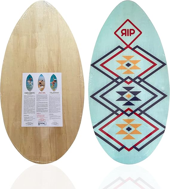RIP Wooden Skimboard for Surfing Beach Skim | Beginner to Intermediate Board | Ideal for All Skill Levels | Perfect for Kids & Adults | Lightweight | 35", 37" or 41