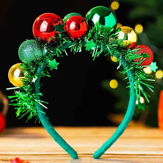Acenail Christmas Headbands Green Xmas Headband Disco Mirror Ball Hairbands New Year Holiday Hair Accessories for Women
