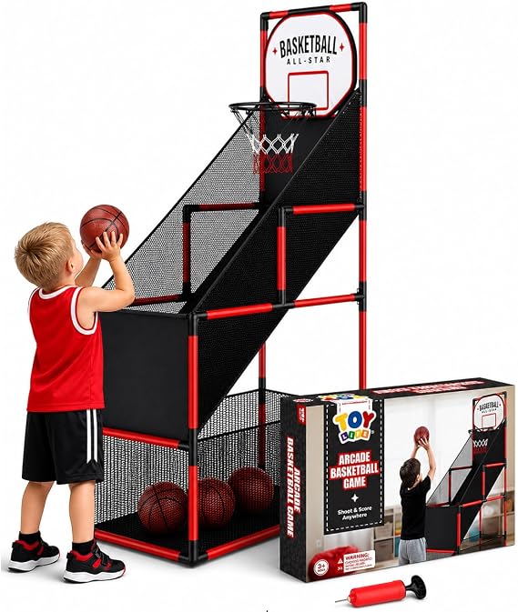 TOY Life Basketball Arcade Game Indoor for Kids - Basketball Shooting Game for Boys Age 4 5 6 7 8, Portable Basketball Hoop Arcade Set for Boys 8-12