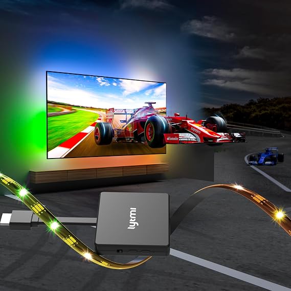 Lytmi TV LED Backlight with HDMI 2.0 Sync Stick Immersive RGBIC Backlight for 25-55 inch TVs Plug and Play Cuttable TV Light Strips Sync TV Lights for Games Music Movies, Multicolor