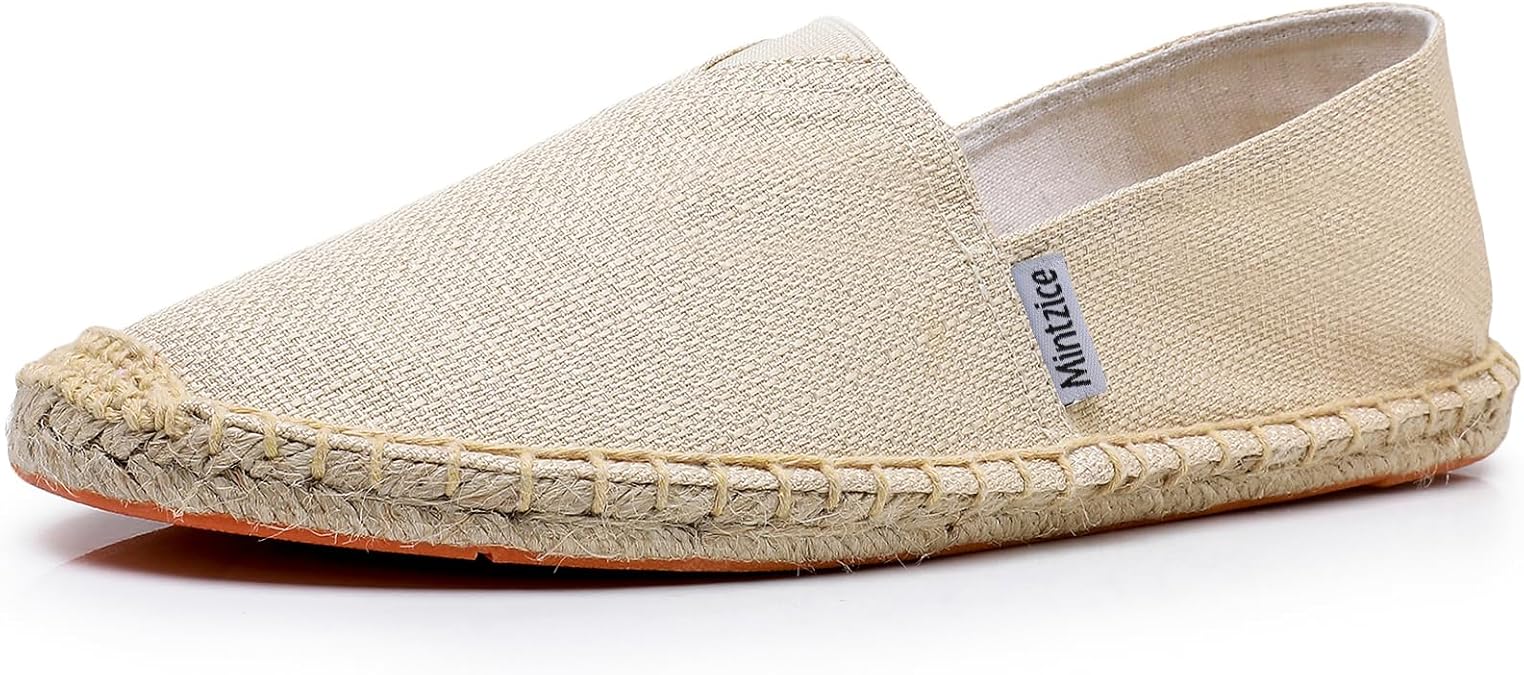 Mintzice Men's Solid Comfortable Slip on Canvas Espadrilles Flat