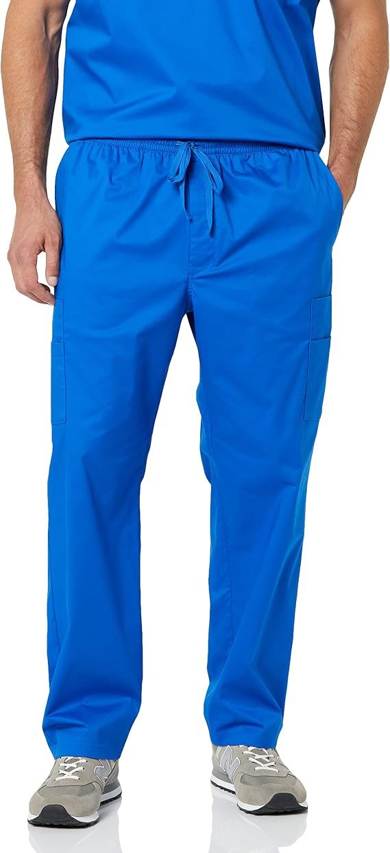 Amazon Essentials Men's Elastic Drawstring Waist Scrub Pants, Straight Leg, Pull-on, Moisture-Wicking