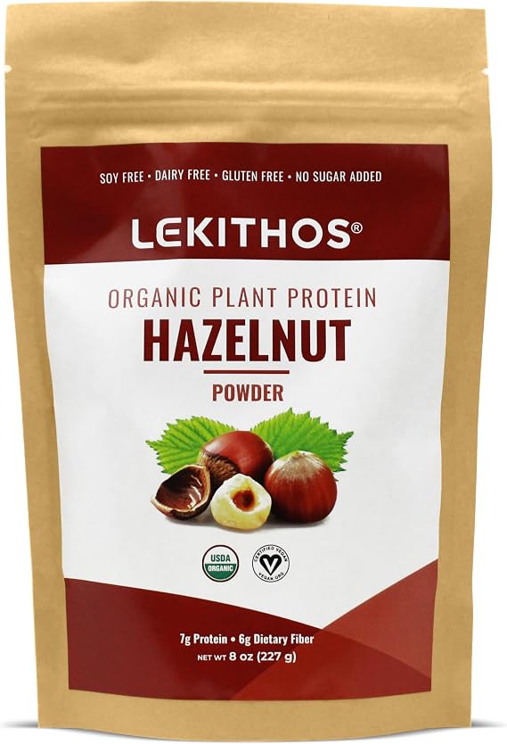 Organic Hazelnut Protein Powder 8oz - 56g Protein - Pure Single Ingredient, Great for Baking, Vitamins + Minerals for Daily Supplement! No Added Sugar, USDA Organic, Vegan, Non-GMO