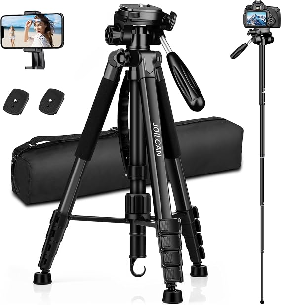 Camera Tripod, 72 Tripod for Camera Stand, Aluminum Heavy Duty Tripod for Video Photo, 5 in 1 Travel Camera Tripod & Monopod Compatible with Canon Nikon Cameras DSLR Camcorder Projector Phone