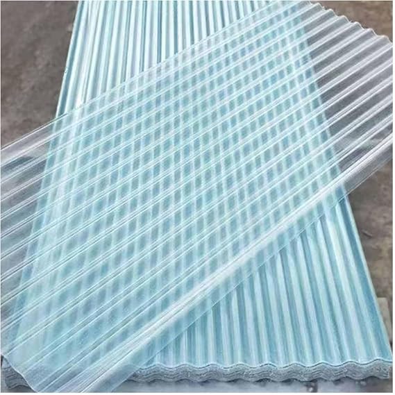 5 PCS Clear Polycarbonate Roofing Sheet 3ft wide Splicable Corrugated Plastic Greenhouse Polycarbonate Panels Roof Daylighting Panels Replacement Shed Panel, for patios, partitions, awnings(1M/3.3FT_2