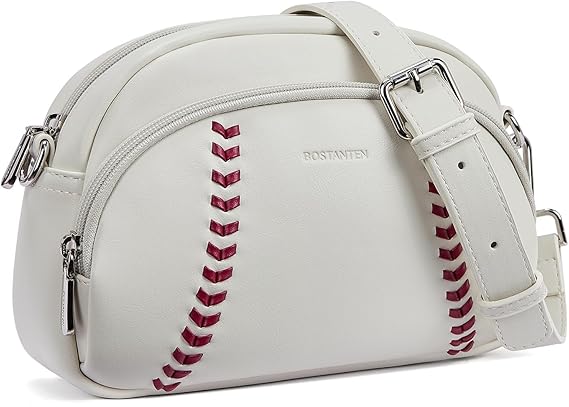 BOSTANTEN Baseball Crossbody Purses for Sport Mom Small Shoulder Bag Vegan Leather Women Handbags for Events