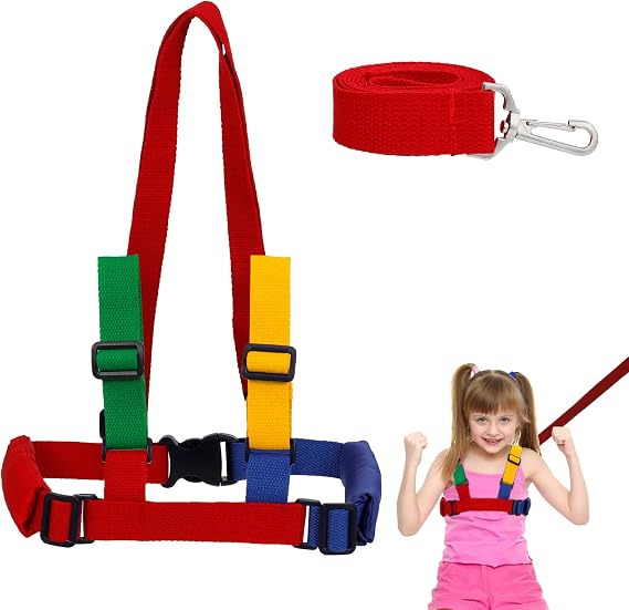 Baby Walking Harness for 1-3 Years, Toddler Reins with Safety Leash, Anti-Lost Harness for Boys & Girls, Adjustable Child Walking Belt with Safety Lock