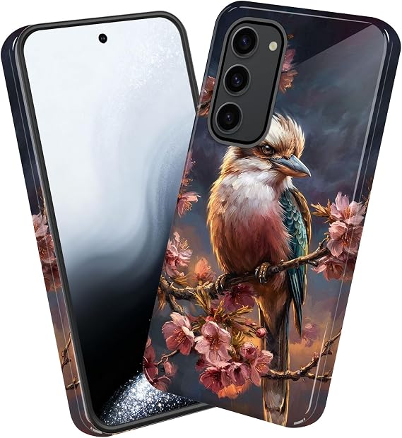 for Galaxy S23 Case,Heavy Duty Shockproof Dual-Layer Phone Case with Drop Protection, Non-Slip Protective Cover for Samsung Galaxy S23,Bird on Branch