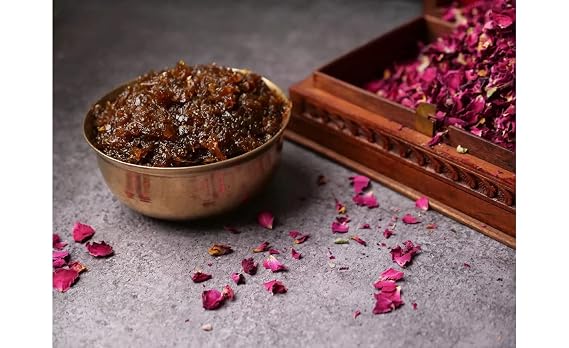 GHOTARAM Sun-Cooked Damask Roses Gulkand, Rose Petal Jam, Natural Gulkand, with Kesar,Elaichi&Rock Sugar, Tasty And Healthy-200g(200g*1Pac)