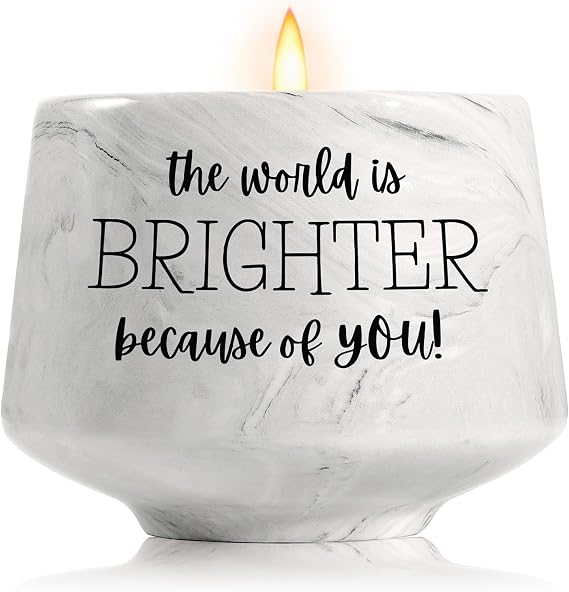 Candle Gifts for Women The World is Brighter Because of You Lavender Scent 6 oz Soy Inspirational Candles for Best Friend, Sister, Mom Birthday, Galentine's, Valentine's Day, Christmas Gifts