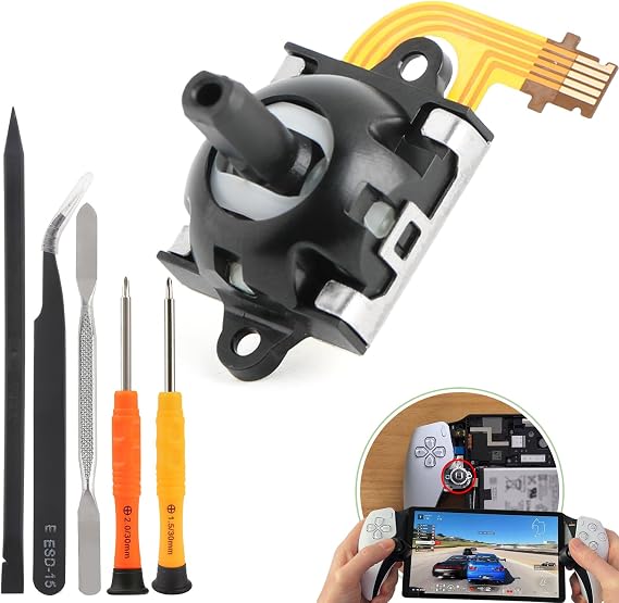 Left Joystick for PS5 Portal/PSVR2 Hall Effect Joysticks Replacement for PlayStation Portal Remote Player /VR2 Controller 3D Analog Stick Module Thumbsticks Accessories with Repair Tools