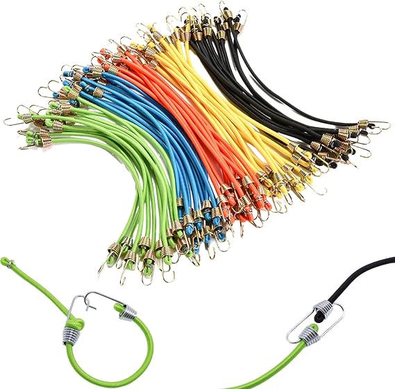 Small Bungee Cords with Hooks and Bed Sheet Holder Strap