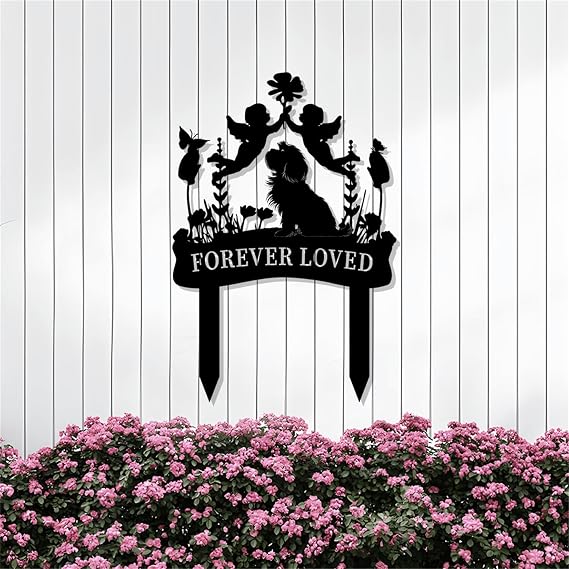 Personalized Maltese Dog Grave Markers Outdoor,Custom Cat Memorial Ornament,Pet Headstones for Graves,Garden Lawn Pet Memorial Plaque,Metal Name Signs Personalized,Pet Memorial Gifts