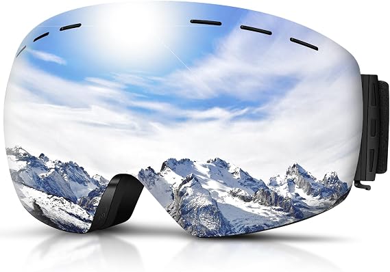 DADA-PRO Ski Goggles Men Women Snowboard Goggles Over Glasses OTG Anti Fog Snow Goggles Frameless 100% UV Protection