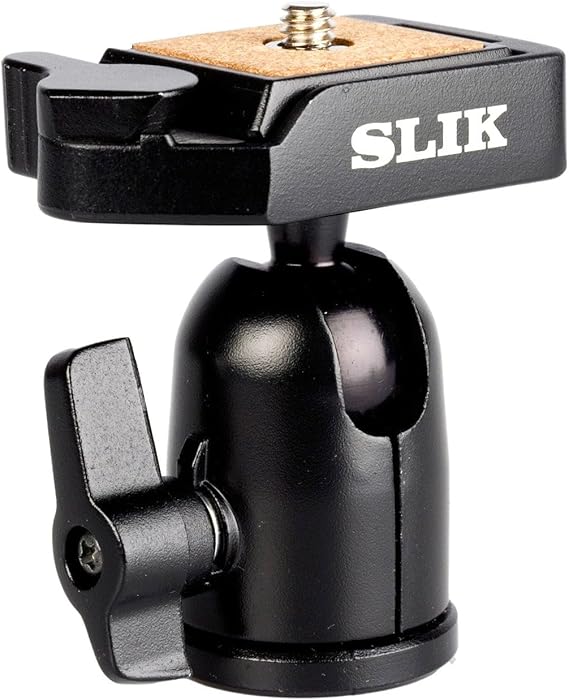 SLIK SBH-100 DQ Compact Ballhead with Quick Release, Supports 2.2 lbs., Black (618-324)