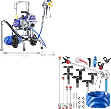 490 Airless Paint Sprayer with 36Pcs Accessories, 0.6GPM Paint Sprayer for Home Interior 3300psi High Efficiency Airless Sprayer with Low Overspray for Residential Remodeling