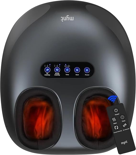 Mynt Shiatsu Foot Massager with Heat, FSA Eligible HSA Approved | Electric Foot Massage Machine for Plantar Fasciitis Neuropathy, Deep Kneading with Control, Fits Up to 14