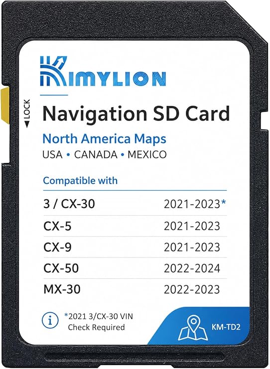 Navigation SD Card TD2K66EZ1B for 2021-2023 Mazda 3 CX-30 CX-5 CX-9, 2022-2024 CX-50, 2022-2023 MX-30, Offline GPS Maps USA/CAN/MEX, Plug & Play, HUD & Speed Limit Display Support
