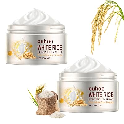 Rice Serum Face Moisturizer Cream,Fermented Rice Embryo Extract,Rich Moisturizer for Long-lasting Smooth Absorbtion without Stickiness Nourishes Deeply for Dry and Sensitive Skin Types2PCS