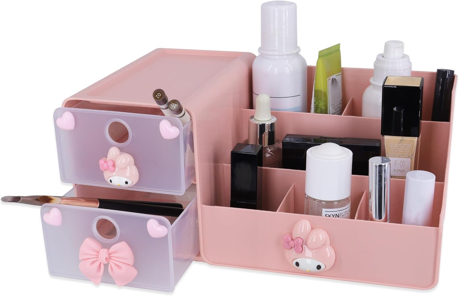 Roffatide Anime Kuromi Desk Organiser Office Supplies Container Pen Holder for Desk Cute Pencil Cup Pot Makeup Brush Holder Mini Box Purple