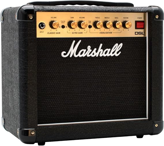 Marshall Guitar Amplifier Combo 1W DSL1C Condense Tone to Compact Portable Size Headphone Output with Emulation Circuit, Perfect for Home Use