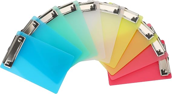 Mymazn Mini Clipboards, 4.7x7.3 Inch Portable Plastic Clipboards for Receipts & Orders, Ideal for Warehouse, Office, School & Outdoor Work (10-Pack)