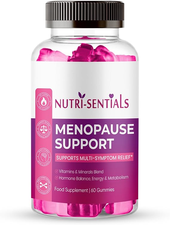 Menopause Gummies for Women- Multi-Symptom Menopause Support with Vitamins &amp; Minerals for Energy, Mood, Stress, Bone Health- Natural Menopause Supplements Women- 60 Gummies
