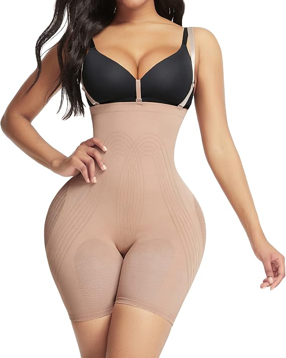 Lover-Beauty Seamless Body Shaper for Women Butt Lifter Shapewear Shorts Faja Beige M/L