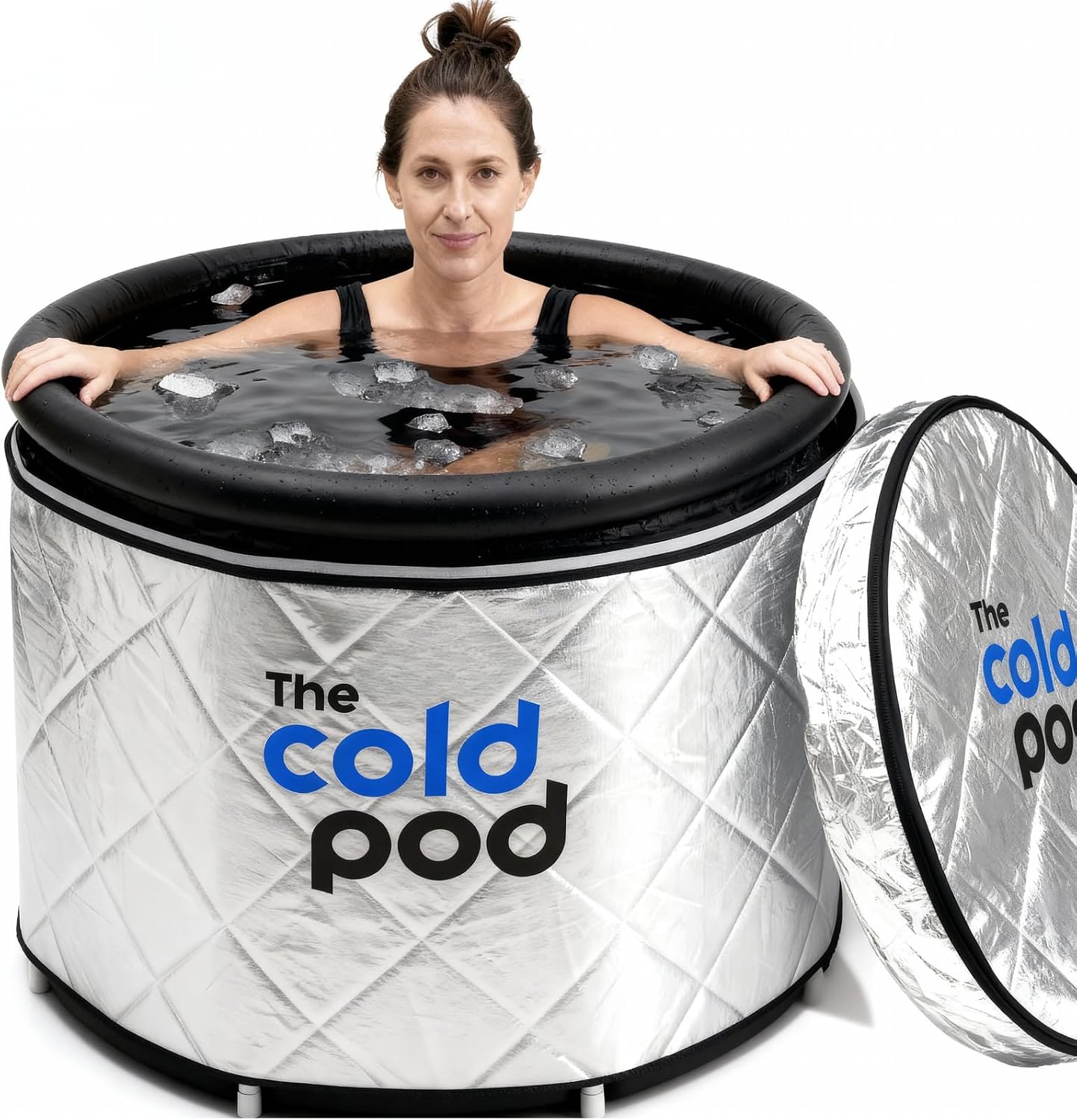 The Cold Pod Insulated Ice Bath Bundle,320L Cold Plunge Tub with Full Insulated Spaceship Cover to Keep Water Cold and Fresh for Extended Periods.