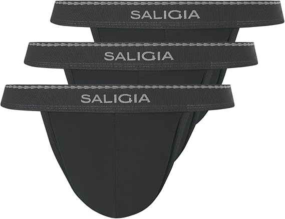 SALIGIA Men’s Bikini Briefs Underwear 3-Pack Sexy, Tag-Free,Ultra-Fine 100S TENCEL™ Lyocell High-Cut Brief with No-Fly Pouch