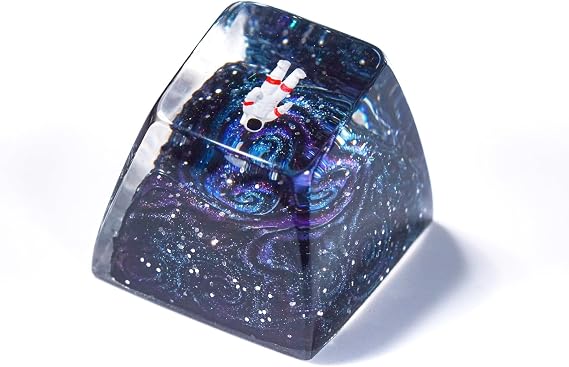 Galaxy Astronaut Artisan Keycap, 1U ESC, R1 SA Profile, Custom Handmade Resin Key Cap for Cherry MX Mechanical Keyboard, Cool Tech Gift for Men, Dad, Gamers and Space Lovers