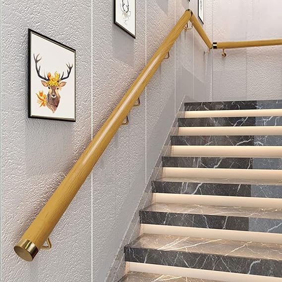 PVC Staircase Handrails 1ft-20ft, 2 Inch Thick Sturdy Stair Railings Indoor with Installation Kit, Outdoor Deck Hand Rail,Hallway Wall Banister for Disabled (Color : A, Size : 1ft/30cm)