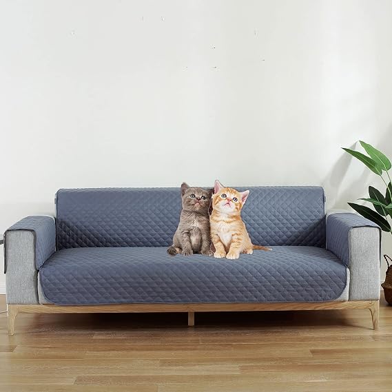 Waterproof Sofa Slipcover Reversible Loveseat Cover Water Resistant Couch Covers for Dogs Pets Cat,Furniture Protector Sofa Covers for Living Room,Stylish Chair Covers for 1 2 3 4 5 Seater,Black Gray(