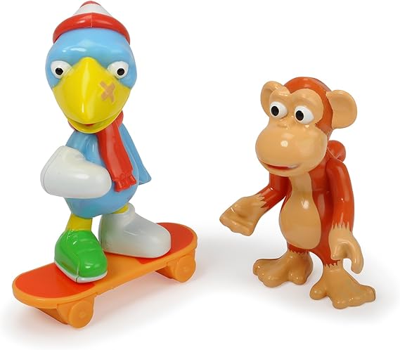 Dickie Toys - Heroes of the City - The Figure Set with Kasimir Crow and Anton the Monkey - Includes Skateboard with Free-Wheel and Collectible Card with Secret Code