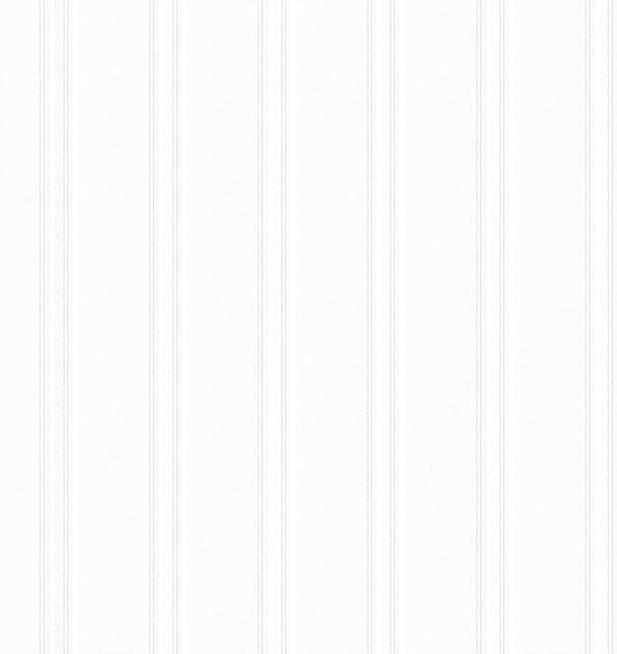 ReWallpaper 17.5in23ft Peel and Stick Beadboard Wallpaper Prepasted White Wallpaper for Bedroom Removable Vinyl Roll White Beadboard Wall Panels Accent Wall Covering for Living Room Bathroom Basement