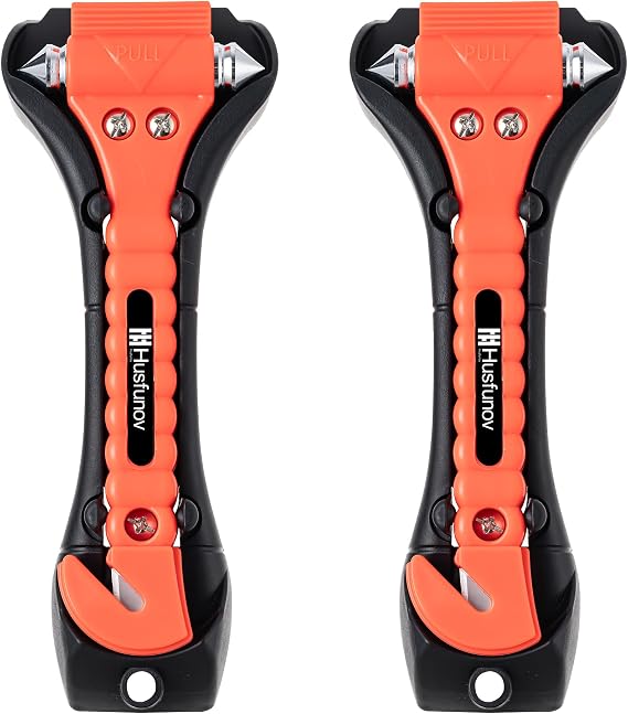 Car Window Breaker Hammer and Seat Belt Cutter 2-in-1,Emergency Escape Tool | Car Accessories, Auto Car Escape Tool,Safety Hammer for Family Rescue and Auto Traffic Accident Emergency Escape, 2 Packs