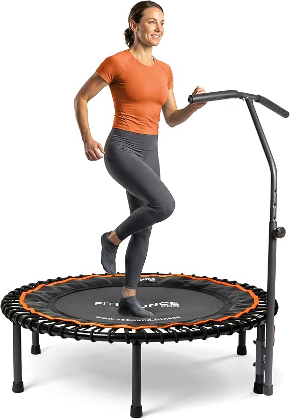 MXL FIT Bounce PRO Bungee Rebounder - Premium Indoor Mini Trampoline for Adults Silent Low-Impact Bounce, Half-Folding with Foldable Steel Legs & Carry Bag - 40" 400lb limit