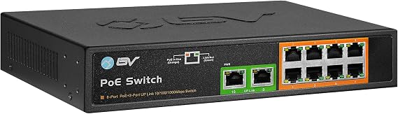 BV-Tech 8-Port Gigabit PoE+ Switch with 2 Gigabit Uplink Ports, 130W | Plug & Play, Intelligent Power Detection