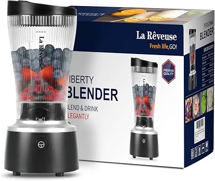 La Reveuse Personal Size Blender 250 Watts Power for Shakes Smoothies Seasonings Sauces with 15 oz Portable To Go Cup,BPA-Free