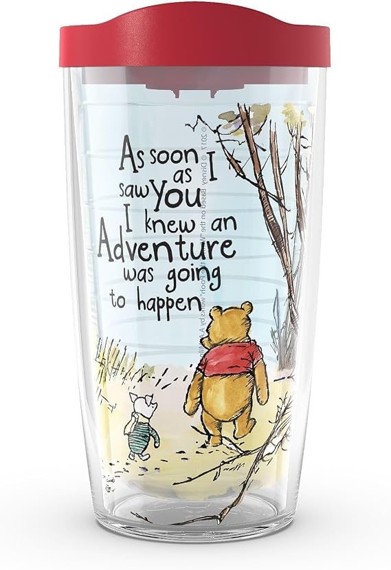 Tervis Disney - Winnie the Pooh Adventure Made in USA Double Walled Insulated Tumbler Travel Cup Keeps Drinks Cold & Hot, 16oz, Classic