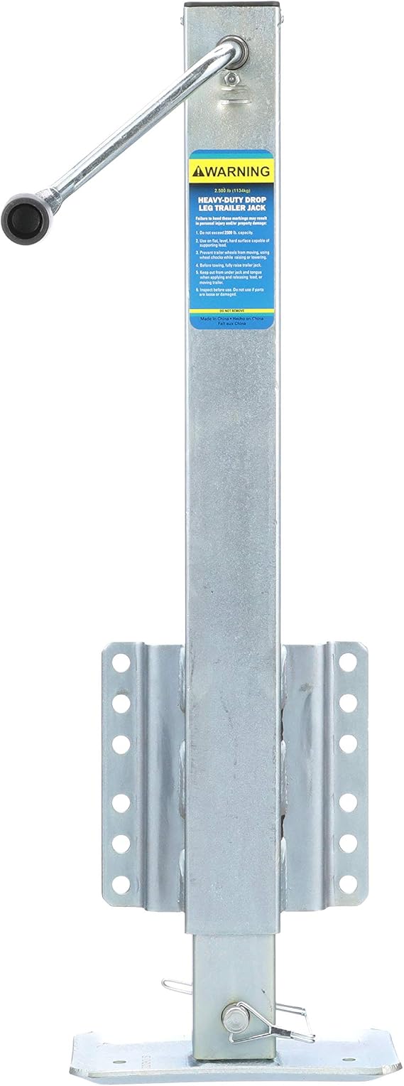 Seachoice Heavy Duty Trailer Jack, Fixed Mount Jack w/Drop Leg, 28.6 in. of Lift, Max Load 2,500 Lbs.